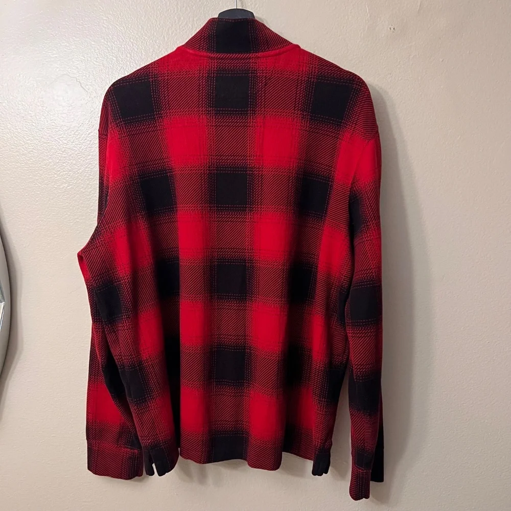 Polo Ralph Lauren Buffalo Check Estate Rib Pullover for Men's Long Sleeve Size L
